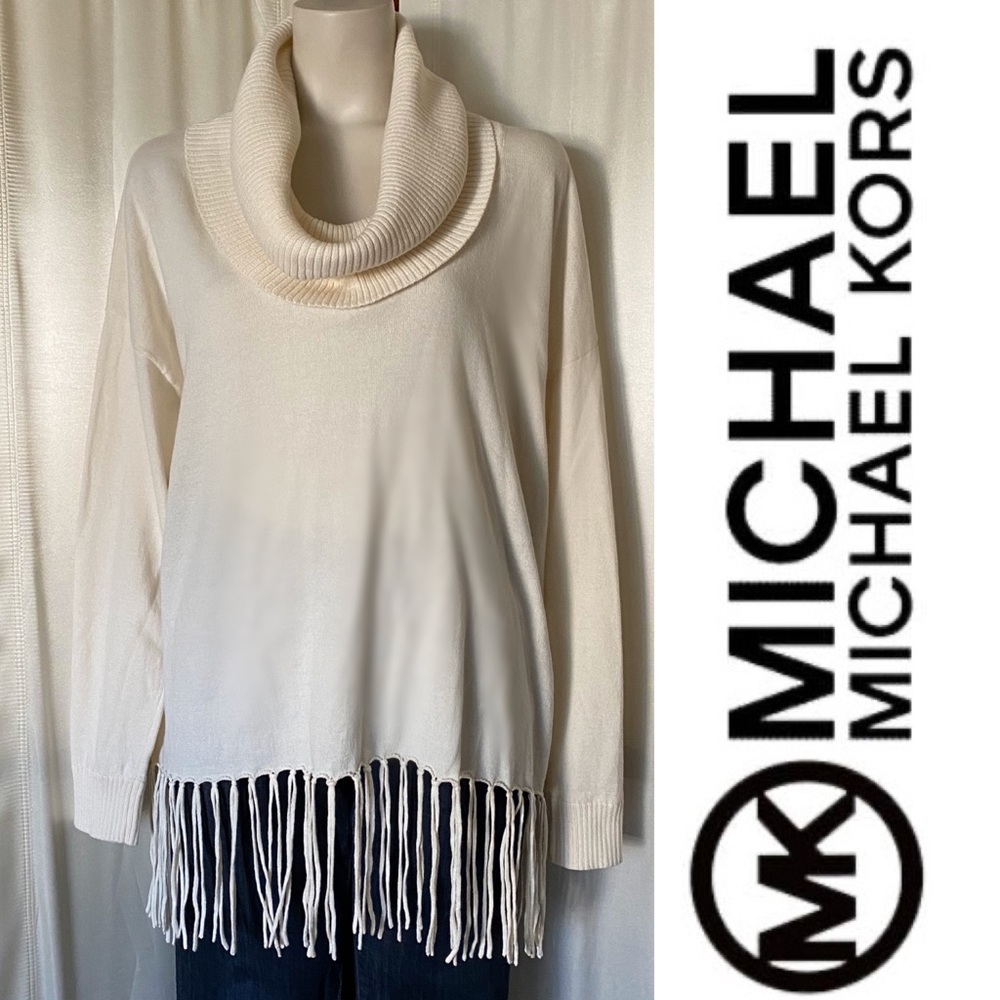 Michaels Kors fringed hem boho sweater